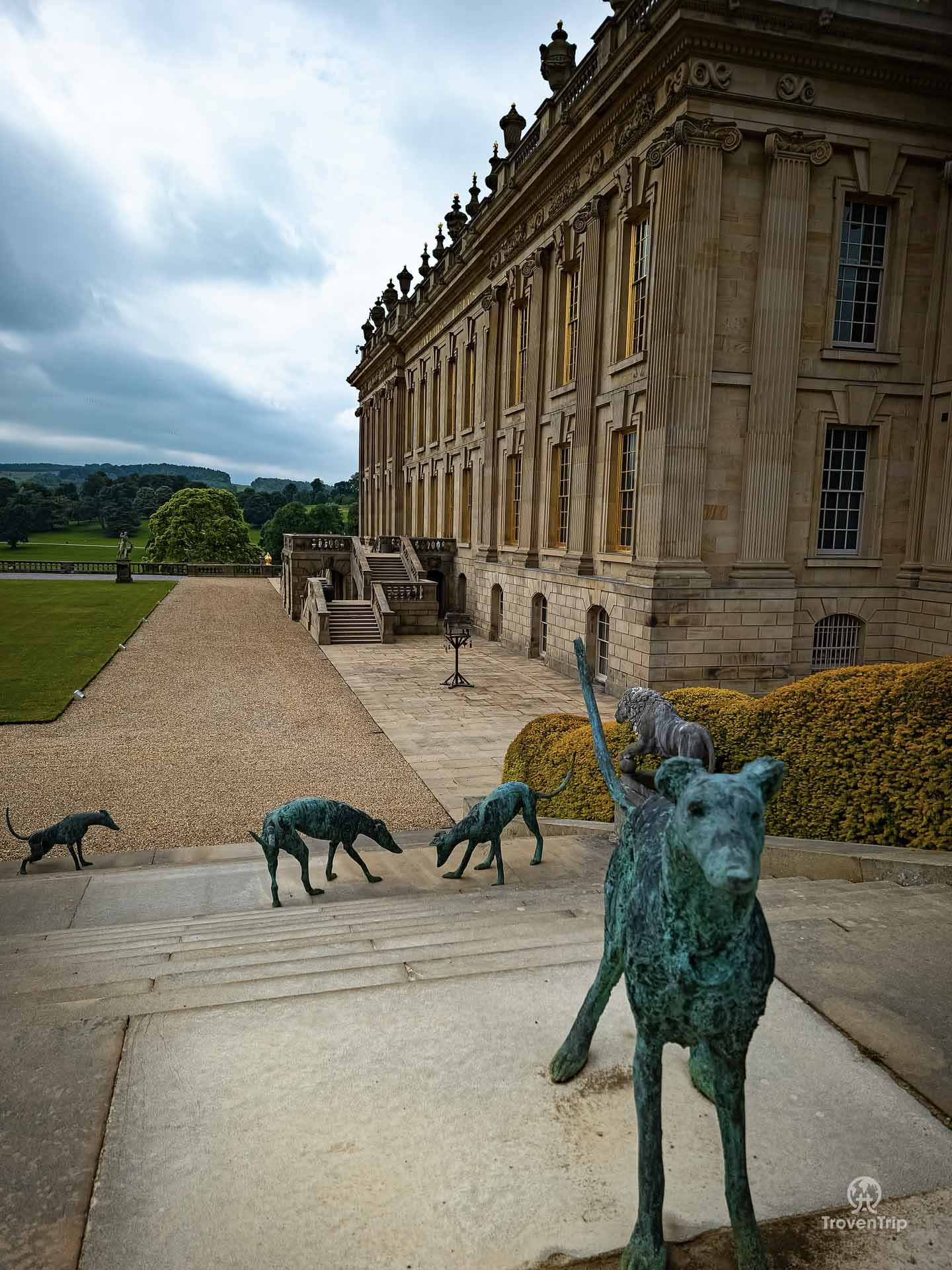 Chatsworth House Dogs in Garden