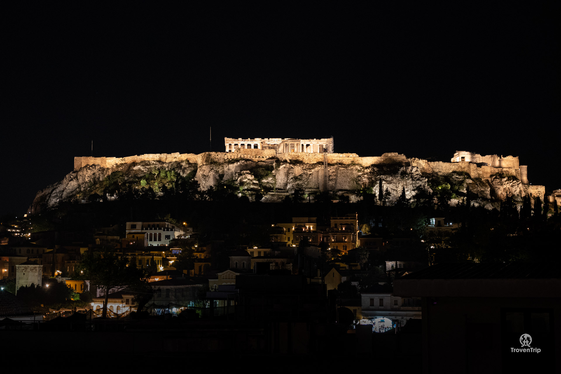 Parthenon at night athens